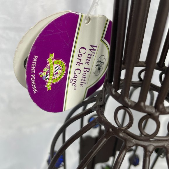 2009 Epic Products Wine Bottle Cork Cage Whimsy 14" Metal w/Glass Beads - Picture 8 of 9